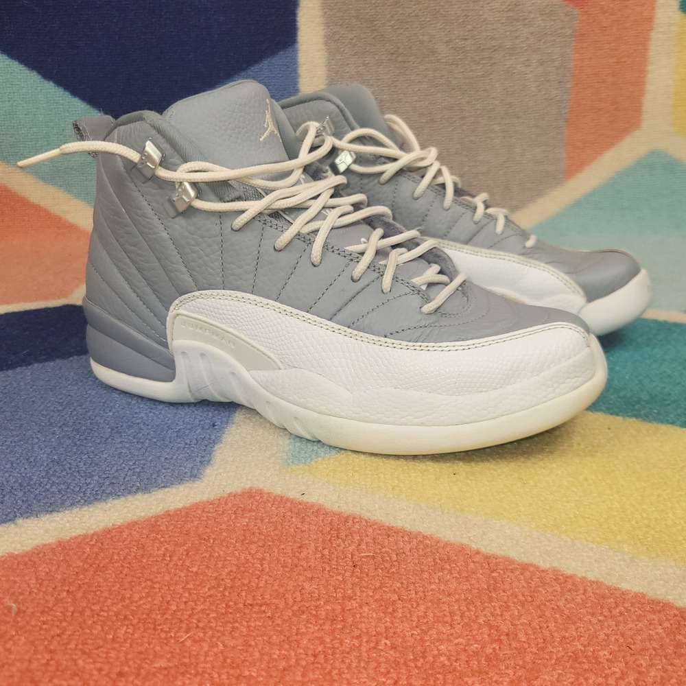 Air Jordan 12 Retro Wolf Grey White GS 510815-018‎ Basketball Shoes 6Y